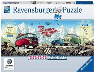 Ravensburgeri mõistatus ületage Alpid VW -ga! 1000p 15102 hind ja info | Pusled lastele ja täiskasvanutele | hansapost.ee