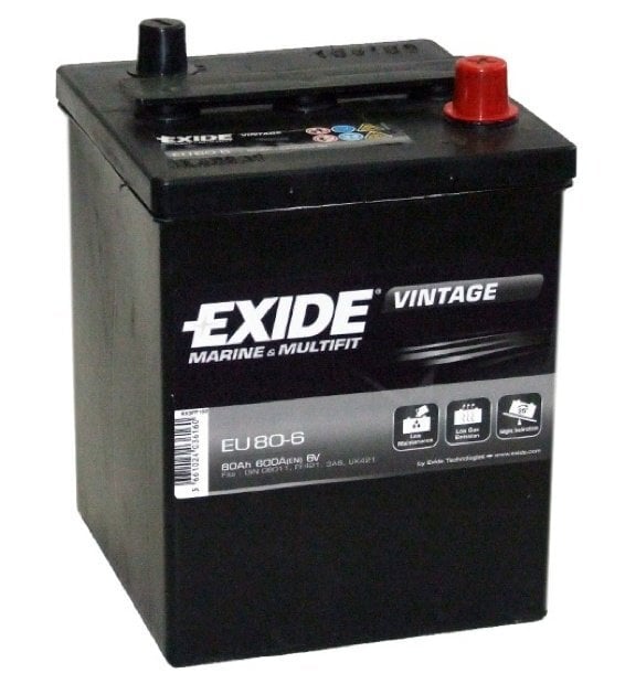 Aku EXIDE EU80-6 80 Ah 600 A hind ja info | Autoakud | hansapost.ee