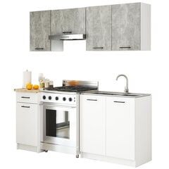 Комплект кухонных шкафчиков Akord Oliwia 1.8 м, белый/серый цена и информация | Кухонные гарнитуры | hansapost.ee