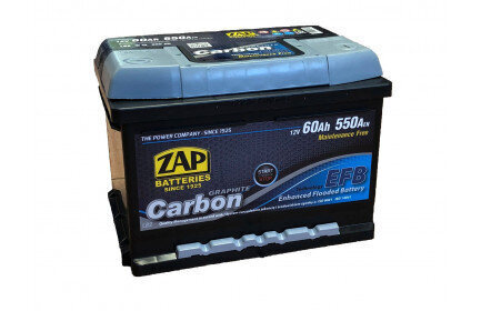 ZAP Carbon EFB 60Ah 550A aku цена и информация | Autoakud | hansapost.ee