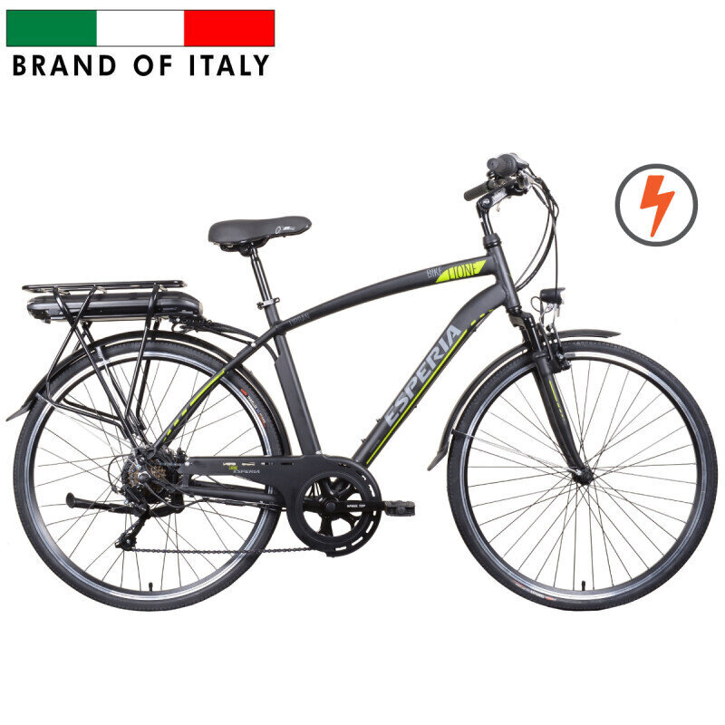 Elektriratas Esperia 28" Lione E250 E-Bike Alu 36V 13AH Matt Black/Green hind ja info | Elektrijalgrattad | hansapost.ee