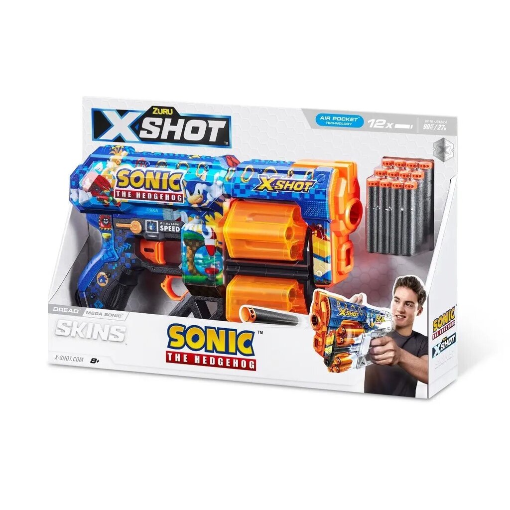 Noolemängu relv Zuru X-Shot Skins Dread, Sonic the Hedgehog hind ja info | Mänguasjad poistele | hansapost.ee