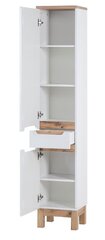 Kõrge vannitoakapp BALI WHITE 800, valge/tamm цена и информация | Шкафчики для ванной | hansapost.ee