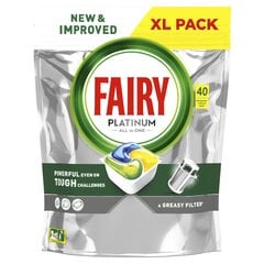 Fairy Platinum Lemon nõudepesumasina kapslid, 40 tk hind ja info | Nõudepesuvahendid | hansapost.ee