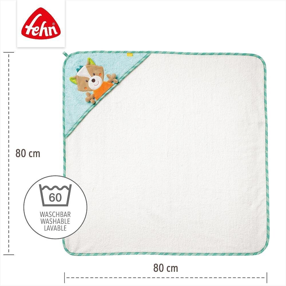 Beebi rätik Fehn Fox, 80 x 80 cm, roheline/hall цена и информация | Laste vannitooted | hansapost.ee