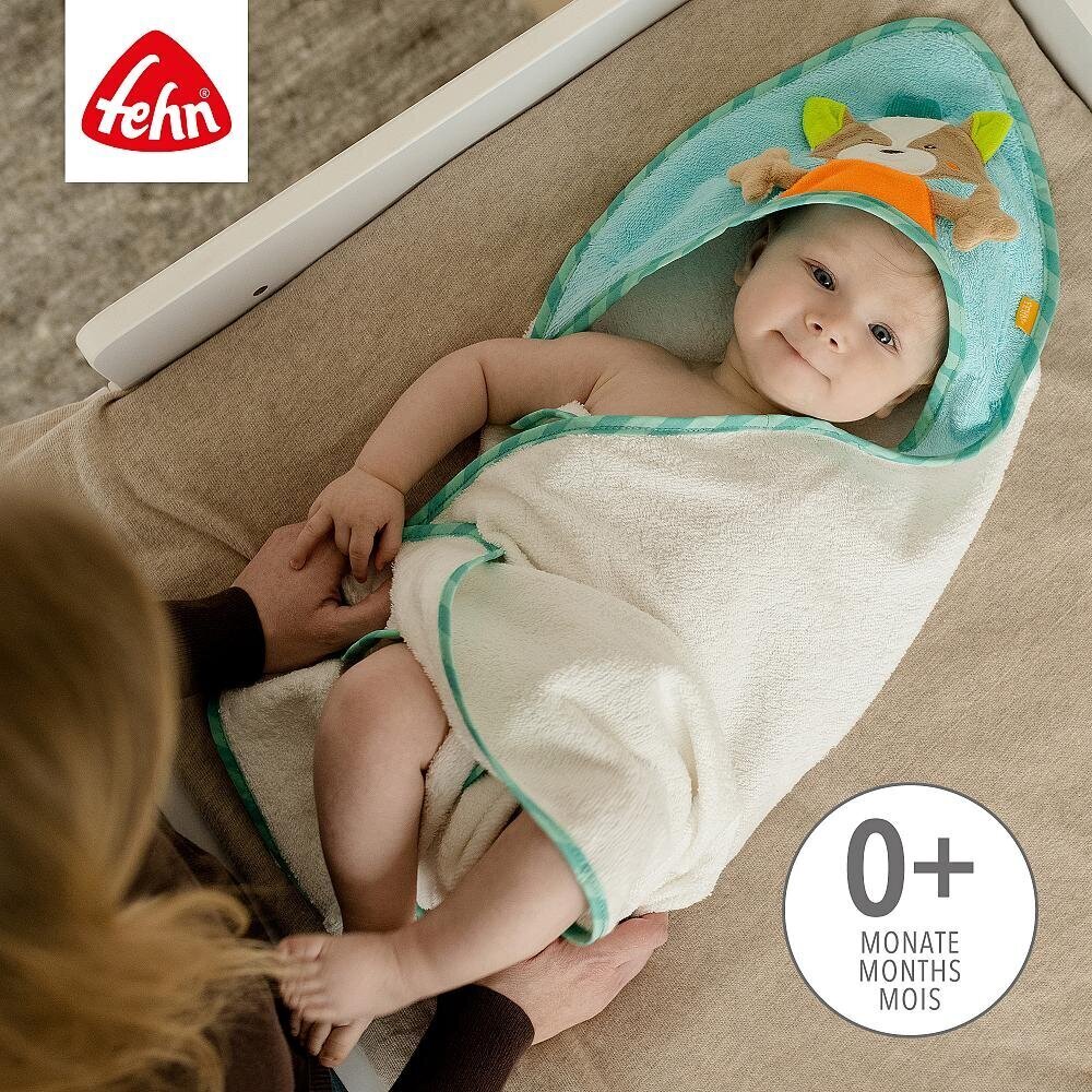 Beebi rätik Fehn Fox, 80 x 80 cm, roheline/hall цена и информация | Laste vannitooted | hansapost.ee