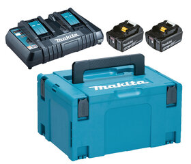 Tarvikute komplekt Makita PowerPack; 18 V; 2x6,0 Ah aku + laadija price and information | Cordless drills, drills and screwdrivers | hansapost.ee