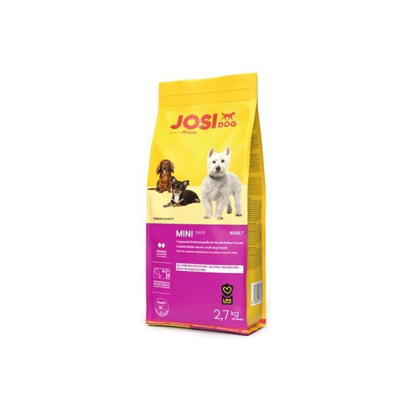 Josera JosiDog Mini väikest tõugu koertele koos kana ja pardiga, 2,7 kg цена и информация | Koerte kuivtoit ja krõbinad | hansapost.ee
