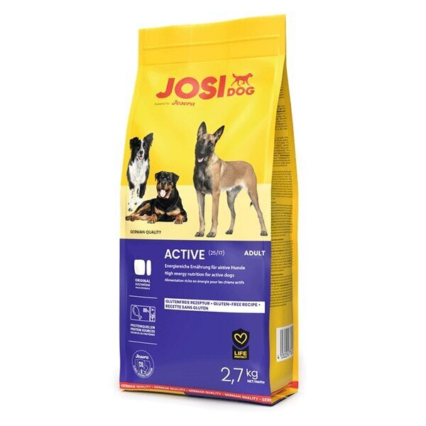 Josera JosiDog Active aktiivsetele koertele koos kodulindudega, 2,7 kg hind ja info | Koerte kuivtoit ja krõbinad | hansapost.ee