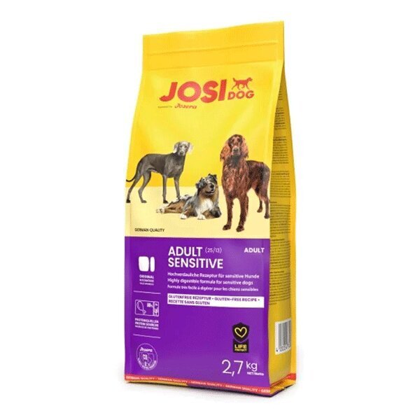 Josera JosiDog Adult Sensitive täiskasvanud koertele koos kodulindudega, 2,7 kg цена и информация | Koerte kuivtoit ja krõbinad | hansapost.ee