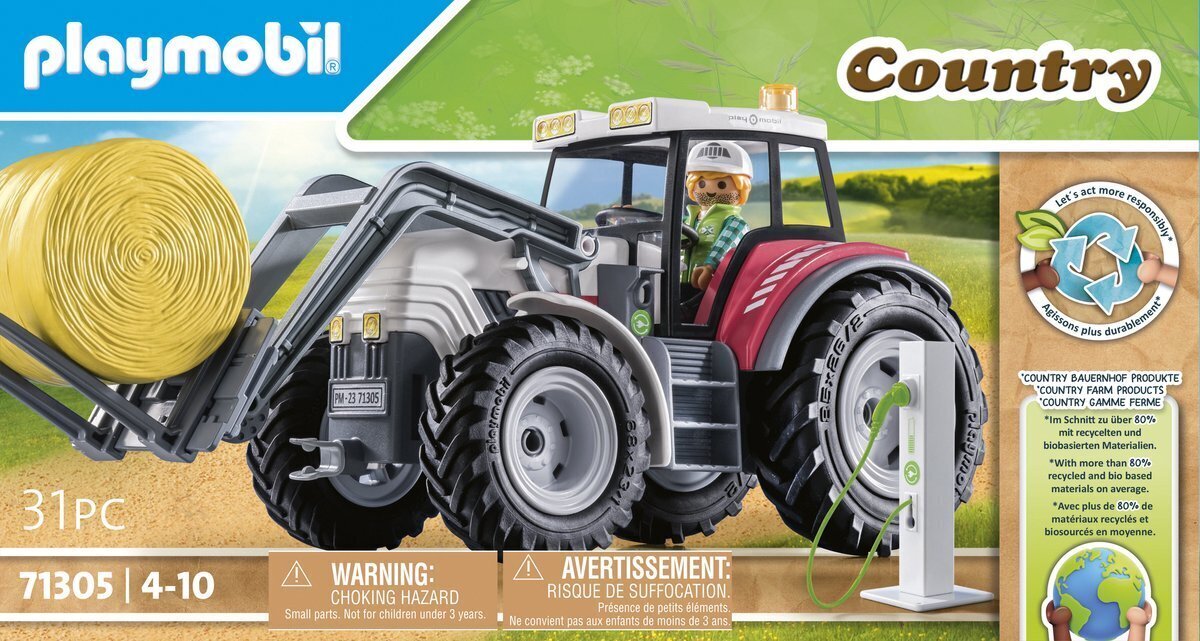 71305 Playmobil® Country, Suur traktor koos tarvikutega цена и информация | Klotsid ja konstruktorid | hansapost.ee