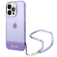 Guess GUHCP14XHGCOHU iPhone 14 Pro Max 6,7" fioletowy|purple hardcase Translucent Pearl Strap цена и информация | Чехлы для телефонов | hansapost.ee
