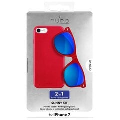 Puro Sunny Kit etui iPhone 7|8 + okulary SE 2020 | SE 2022 czerwony|red IPC747SUNNYKIT1RED цена и информация | Чехлы для телефонов | hansapost.ee