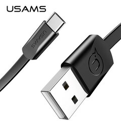 USAMS Kabel płaski U2 USB-C 1,2m czarny|black SJ200TC01 (US-SJ200) цена и информация | Кабели для телефонов | hansapost.ee