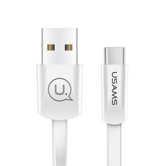 USAMS Kabel płaski U2 USB-C 1,2m biały|white SJ200TC02 (US-SJ200) цена и информация | Кабели для телефонов | hansapost.ee