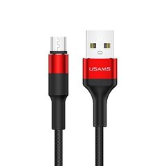 USAMS Kabel pleciony U5 2A micro USB czerwony|red 1,2m SJ224USB02 (US-SJ224) цена и информация | Кабели для телефонов | hansapost.ee