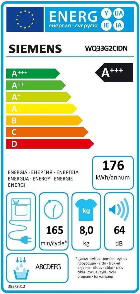 Siemens WQ33G2CIDN цена и информация | Pesukuivatid | hansapost.ee