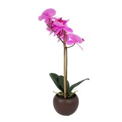 Фиолетовая орхидея с 1 веткой IN GARDEN, H46см, черный горшок цена и информация | Искусственные цветы | hansapost.ee