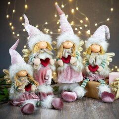 Dekoratiivne jõulunukk 13 x 12 x 63 cm roosa hind ja info | Jõulukaunistused | hansapost.ee