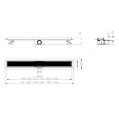 Dušširenn Sleek 600 mm, klaasrest, must hind ja info | Duširennid | hansapost.ee