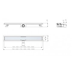 Dušširenn Sleek 600 mm, klaasrest, valge hind ja info | Duširennid | hansapost.ee