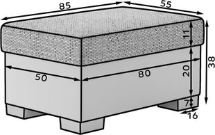 Tumba R4, valge/hall hind ja info | Kott-toolid, tumbad, järid | hansapost.ee