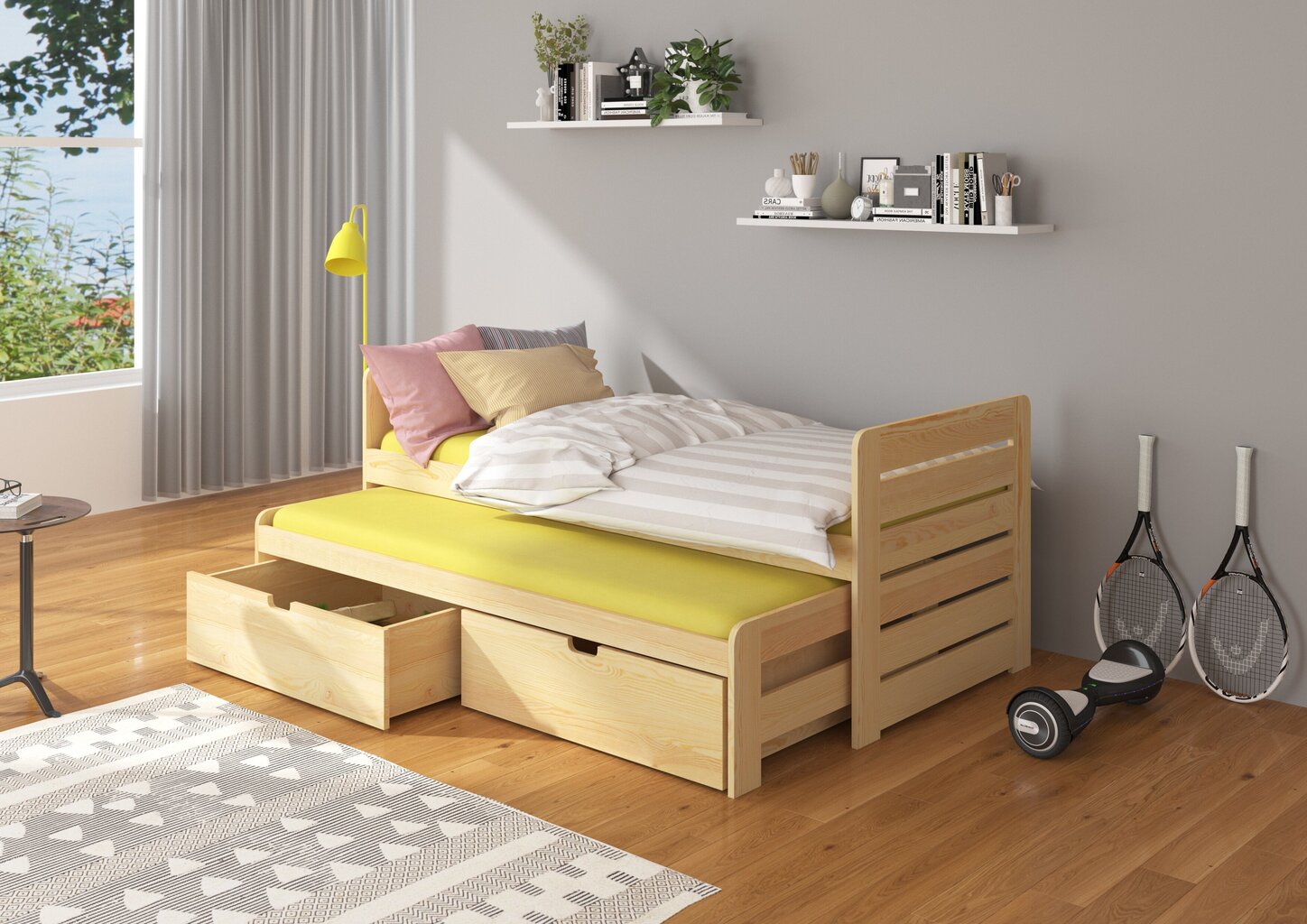 Lastevoodi ADRK Furniture Tomi, 90x200 cm, pruun hind ja info | Lastevoodid | hansapost.ee