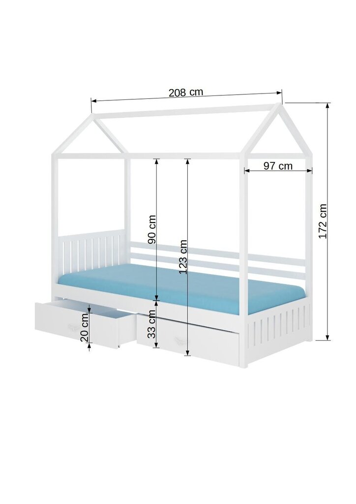 Voodi Adrk Furniture Rose, 90x200 cm, pruun hind ja info | Lastevoodid | hansapost.ee