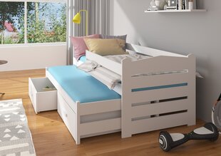 Lastevoodi Adrk Furniture Tiarro koos küljekaitsega, 90x200 cm, valge/roosa hind ja info | Lastevoodid | hansapost.ee