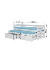 Lastevoodi Adrk Furniture Tiarro, 90x200 cm, valge цена и информация | Детские кровати | hansapost.ee