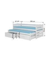 Детская кровать ADRK Furniture Tiarro 90x200 см, белая/серая цена и информация | Детские кровати | hansapost.ee