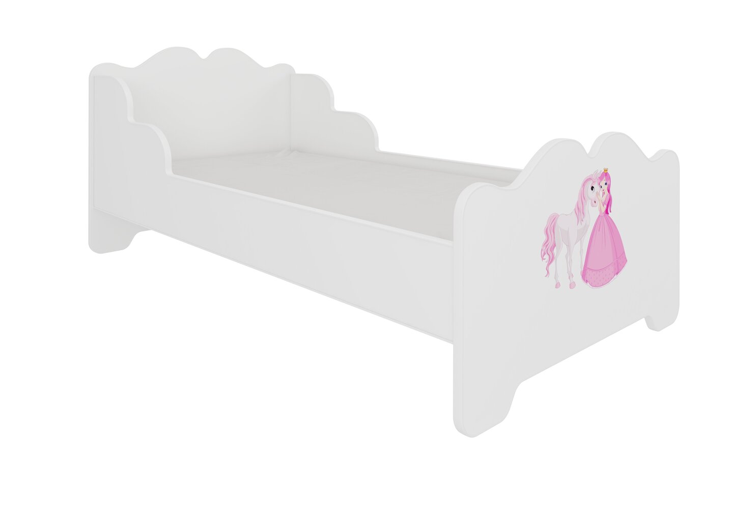 Lastevoodi ADRK Furniture Ximena Princess and horse, 70x140 cm, valge цена и информация | Lastevoodid | hansapost.ee