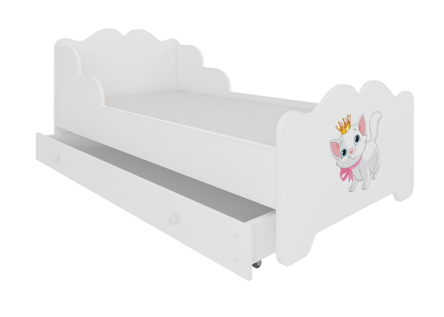 Lastevoodi ADRK Furniture Ximena Cat, 70x140 cm, valge hind ja info | Lastevoodid | hansapost.ee