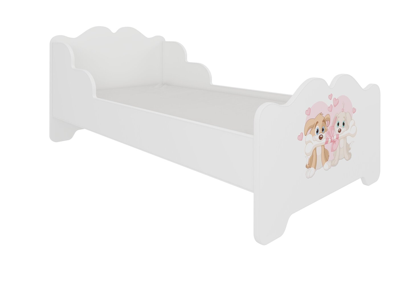 Lastevoodi ADRK Furniture Ximena two dogs, 70x140 cm, valge hind ja info | Lastevoodid | hansapost.ee