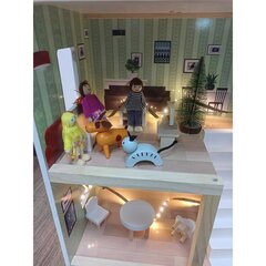 Деревянный кукольный домик с подсветкой Enero цена и информация | Игрушки для девочек | hansapost.ee