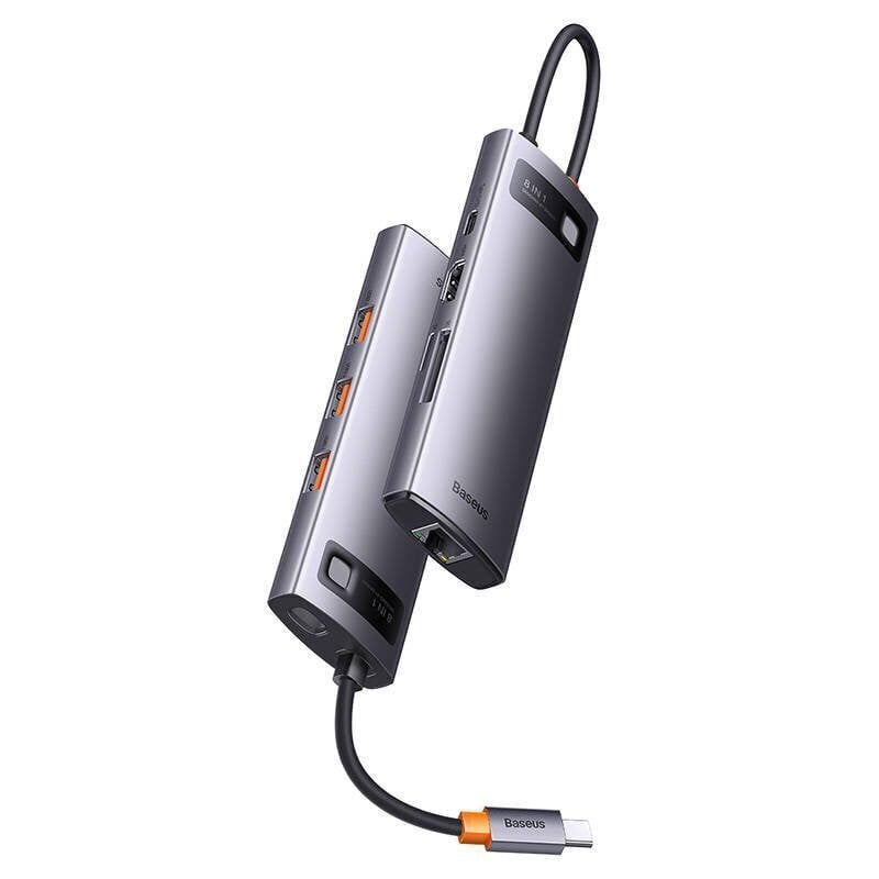 Hub 8in1 Baseus StarJoy Series, USB-C to 3x USB 3.1 + HDMI + USB-C PD + RJ45 + microSD|SD цена и информация | USB adapterid ja jagajad | hansapost.ee