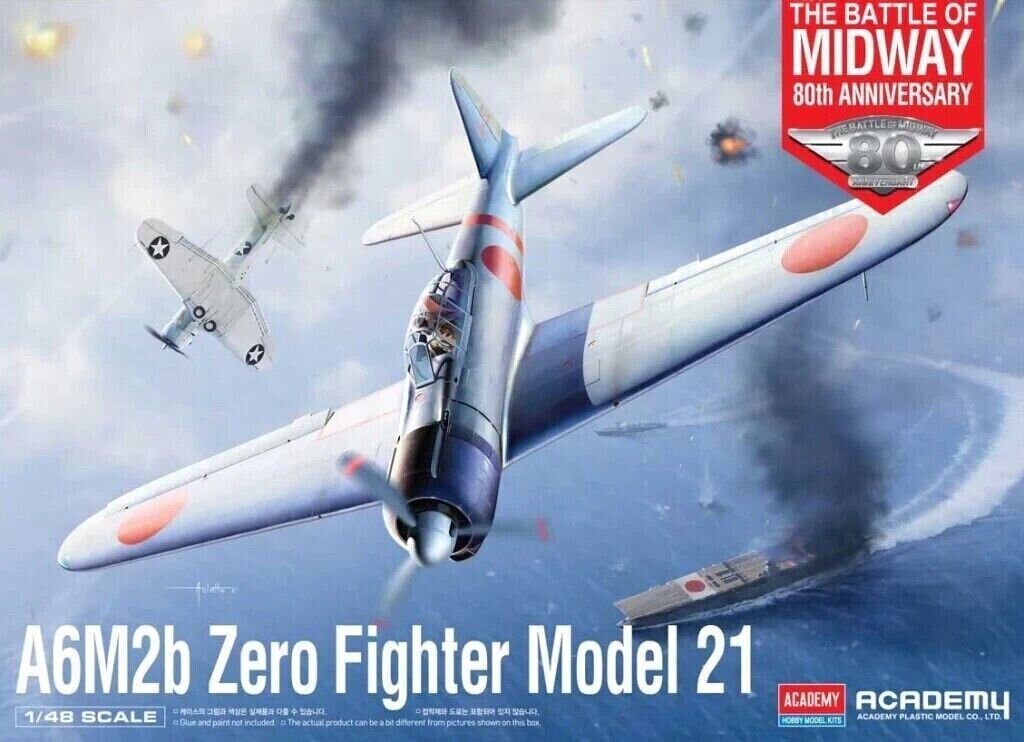 Liimitav mudel Academy Hobby 12352 A6M2b Zero Fighter Model 21 "Battle of Midway" 1/48 hind ja info | Liimitavad mudelid | hansapost.ee