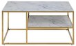 Diivanilaud Alisma, 90x60xH45cm, valge marmor klaas/kuld цена и информация | Diivanilauad | hansapost.ee