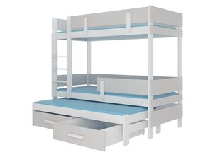 Кровать двухъярусная ADRK Furniture Etapo 80x180 см, белый/серый цвет цена и информация | Детские кровати | hansapost.ee