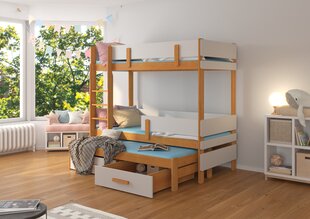 Кровать двухъярусная ADRK Furniture Etapo 80x180 см, серый/коричневый цвет цена и информация | Детские кровати | hansapost.ee