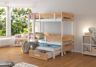 Кровать двухъярусная ADRK Furniture Etapo 80x180 см, белый/коричневый цвет цена и информация | Детские кровати | hansapost.ee