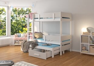 Narivoodi Adrk Furniture Etapo, 90x200 cm, valge/hall цена и информация | Детские кровати | hansapost.ee