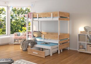 Кровать двухъярусная ADRK Furniture Etapo 90x200 см, белый/коричневый цвет цена и информация | Детские кровати | hansapost.ee