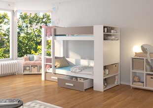 Кровать двухъярусная Adrk Furniture Garet, 80x180 см, белый/серый цвет цена и информация | Детские кровати | hansapost.ee