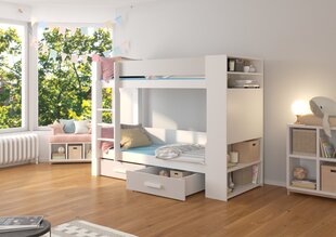 Кровать двухъярусная Adrk Furniture Garet, 80x180 см, белый/серый цвет цена и информация | Детские кровати | hansapost.ee