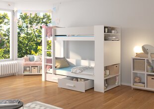 Кровать двухъярусная Adrk Furniture Garet, 80x180 см, белый/серый цвет цена и информация | Детскиe кровати | hansapost.ee