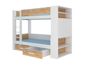 Narivoodi Adrk Furniture Garet, 90x200 cm, valge/pruun цена и информация | Детские кровати | hansapost.ee