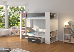 Кровать двухъярусная Adrk Furniture Garet, 80x180 см, белый/черный цвет цена и информация | Детские кровати | hansapost.ee