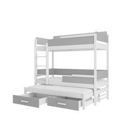 Narivoodi Adrk Furniture Queen koos madratsitega, 80x180 cm, valge/hall hind ja info | Lastevoodid | hansapost.ee