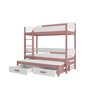 Narivoodi Adrk Furniture Queen, 90x200 cm, valge/roosa цена и информация | Lastevoodid | hansapost.ee